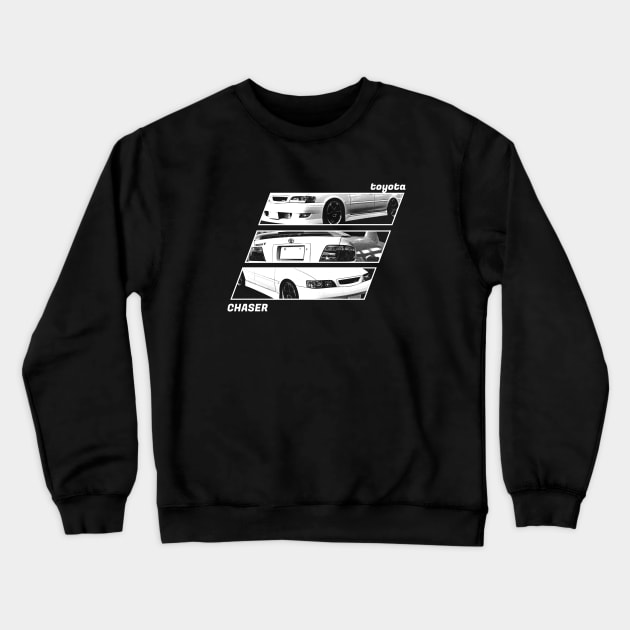 TOYOTA CHASER JZX100 Black 'N White Archive 2 (Black Version) Crewneck Sweatshirt by Cero